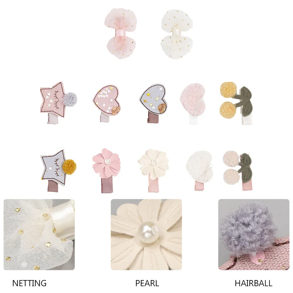

10pcs Children Hairwear Lovely Decorative Hair Clips For Kids Fashion Hairpin Baby Barrette Girl Head Accessory Hair Decoration