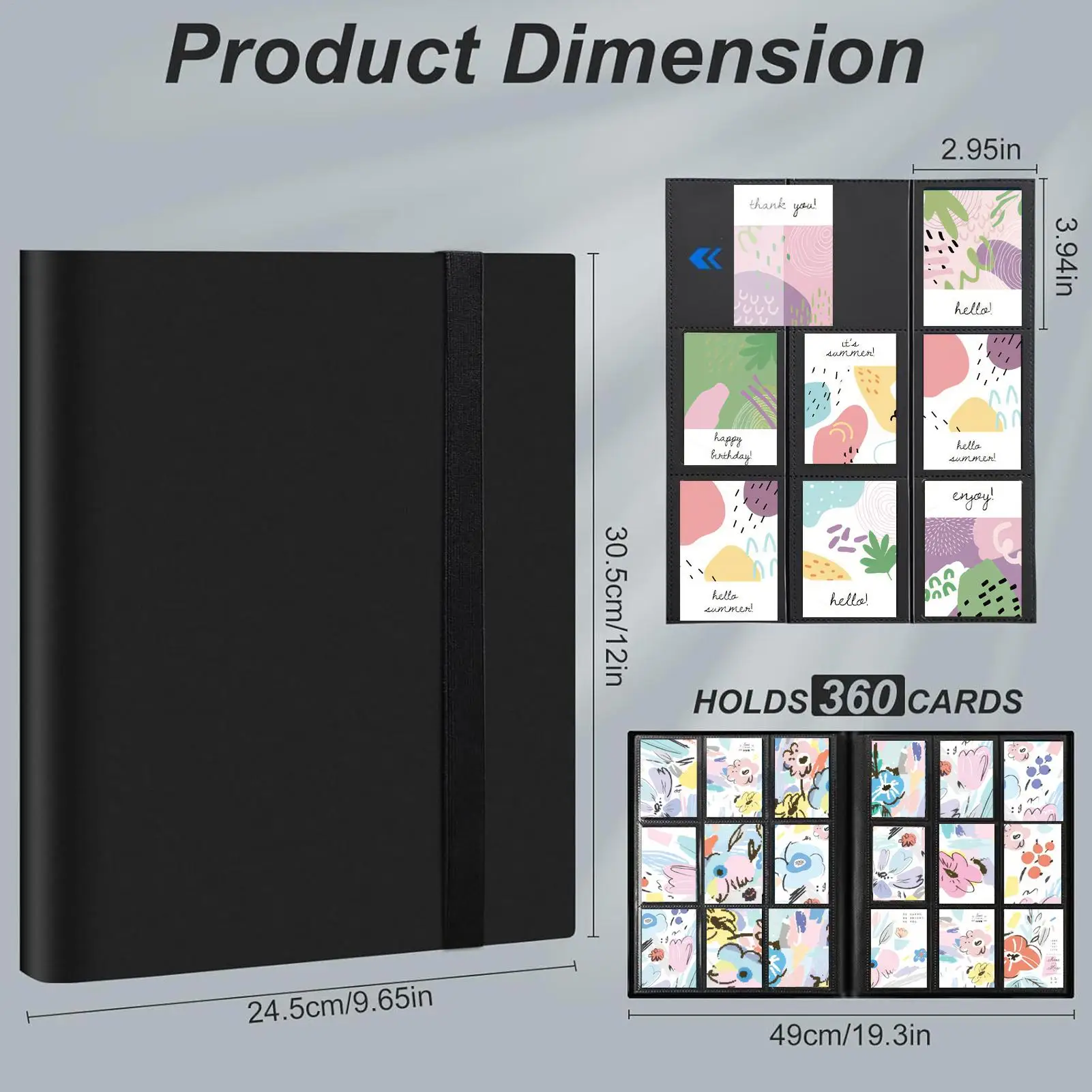 

Card Collection Binder 20-Page Baseball Card Album Storage Binder Side-loading Holder Organizer Collecting Album For Sports