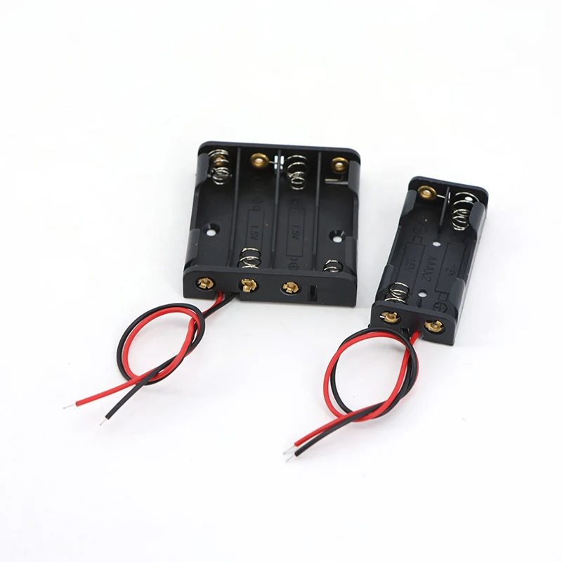 2/4 1.5V Slot AAA Battery Case Battery Box AAA Battery Holder With Leads wire With 2 4 Slots AAA 3A 6v