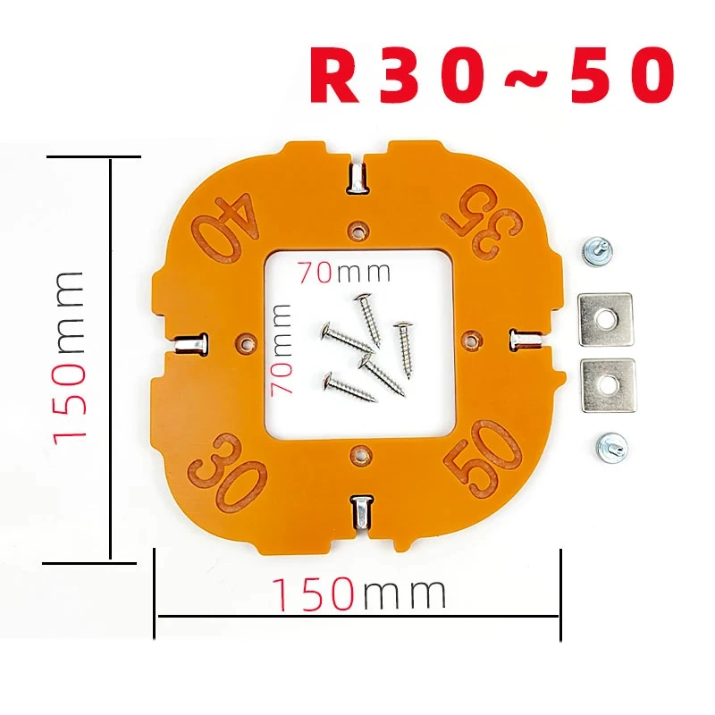 Imagem -06 - Carpintaria Router Canto Raio Modelo Jig r5 R10 R15 R20 R30 R35 R40 R50 Ângulo do Arco Ferramenta para Madeira 1pc