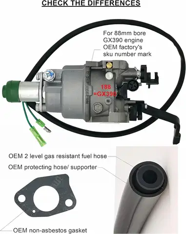 Huayi P27-1D Gasoline Generator Carburetor for Champion Predator | for Generac 420cc 439cc 459cc GX390 Powered 6500 8750 9000 5500 7000 8000 7500 9500 etc