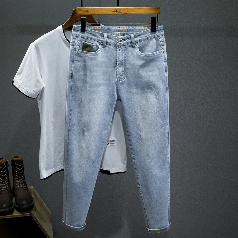 7XL-S Plus Size 2023 New Korean Cashew Trend Casual High Street Male Port Style Couple Jacquard Wide-Leg Daddy Jeans