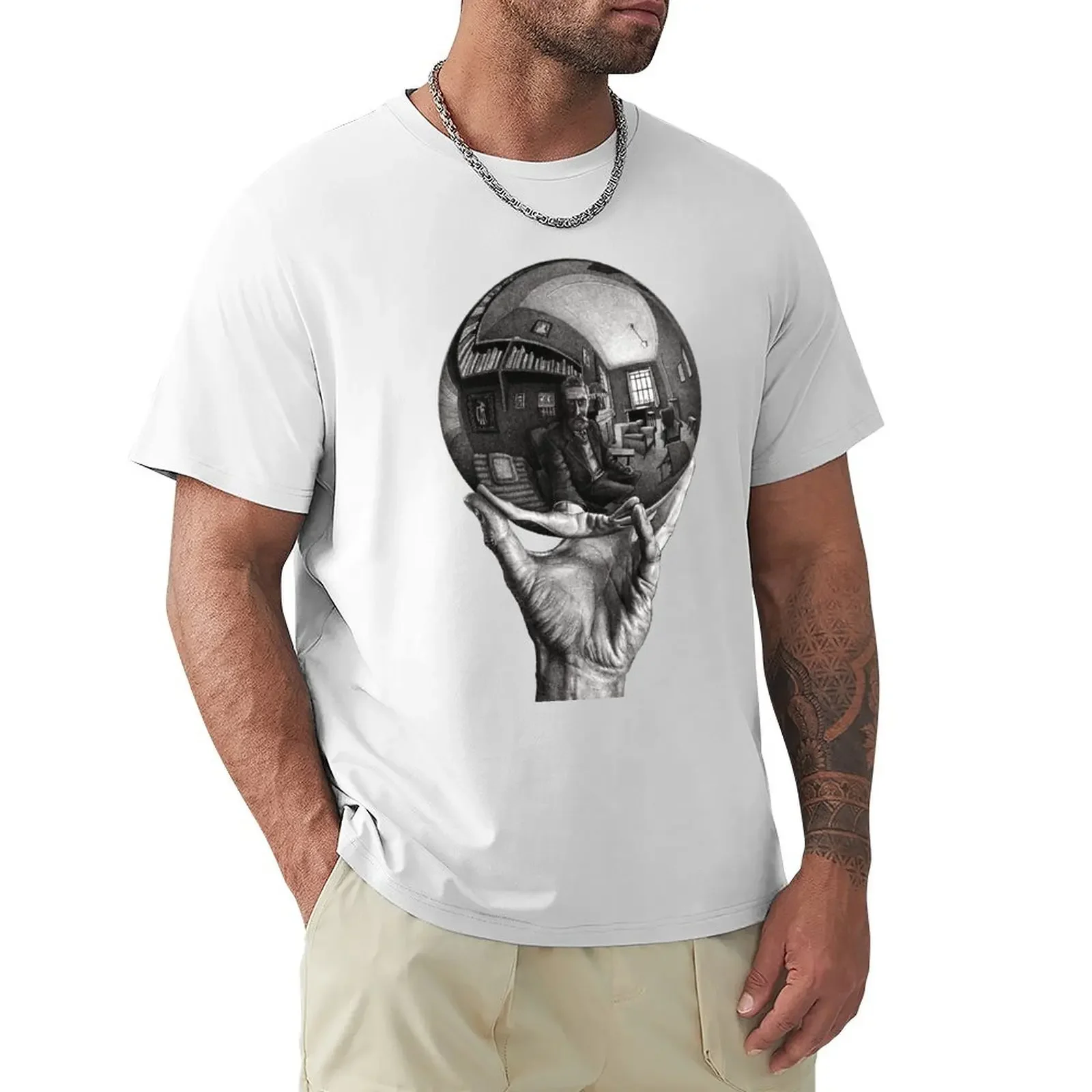 

Hand with reflecting sphere T-shirt funnys anime mens graphic t-shirts anime