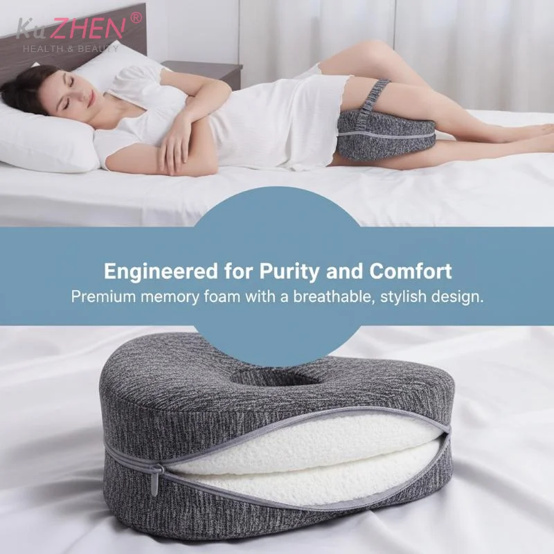 Knee Pillow Aligns Heart Shaped Memory Foam Leg Pillow Side Sleeper Orthopedic Sciatica Back Hip Relief Bed Sofa Sleep Home Rest