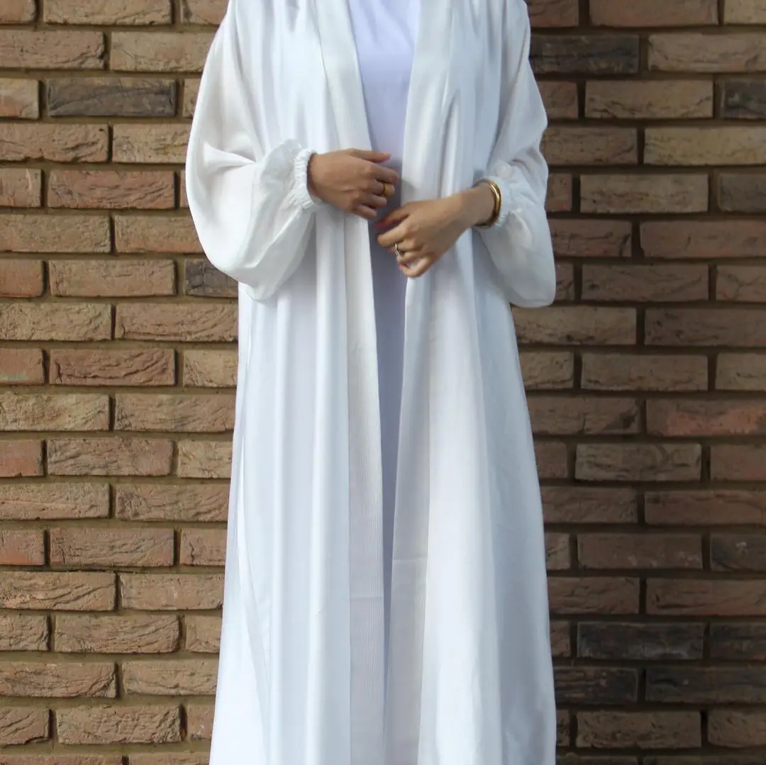 Bolha das mulheres muçulmanas cetim Cardigan Robe, vestido de manga comprida, Dubai, Oriente Médio