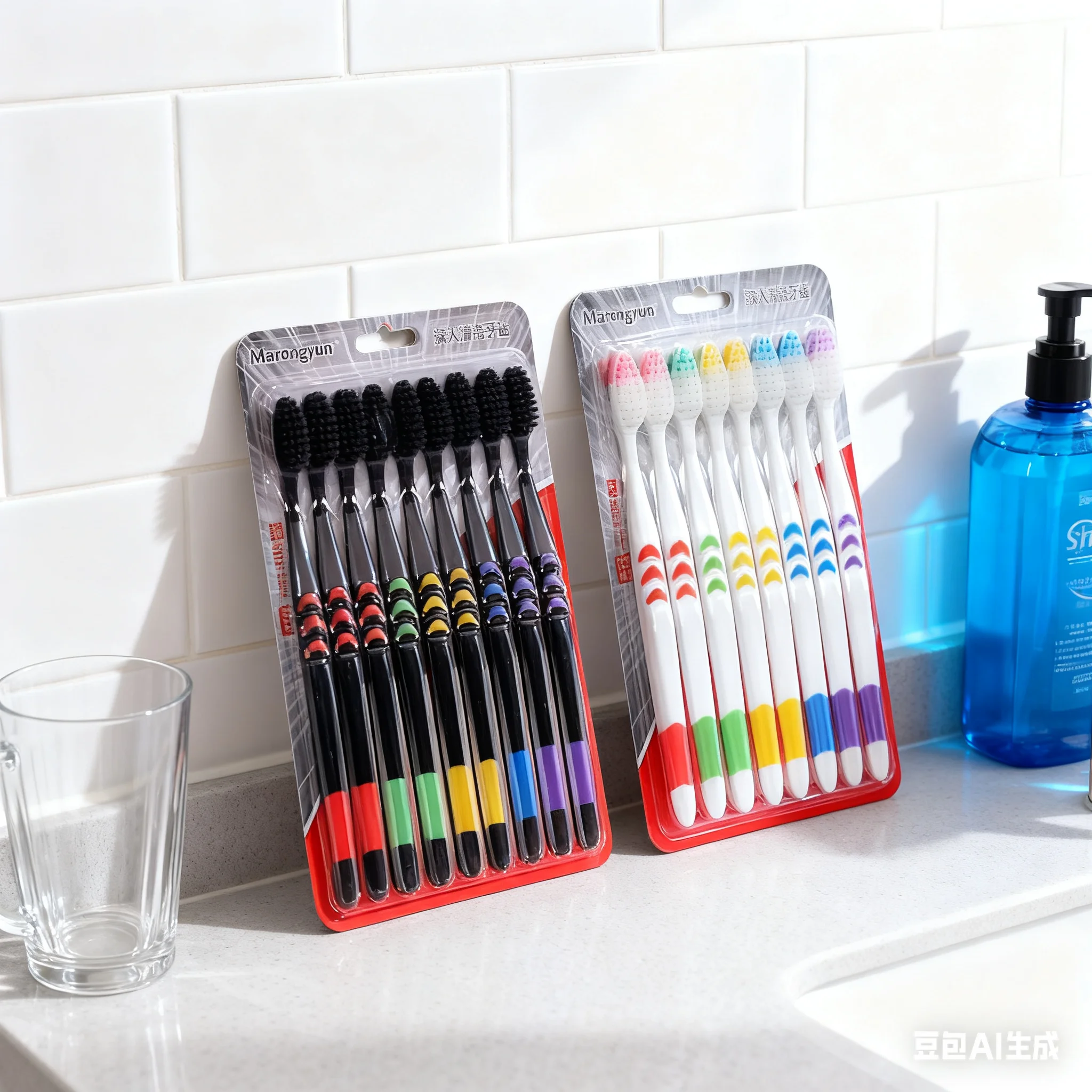 10/20/30-Pack Boxed Toothbrushes for Deep Cleaning Without Harming Gums, Family Pack with Random Colors, Adult Bamboo Charcoal Toothbrushes, Daily Use Soft Toothbrushes, Great Gift for Family Travel, New Year, Thanksgiving, Birthday Presents