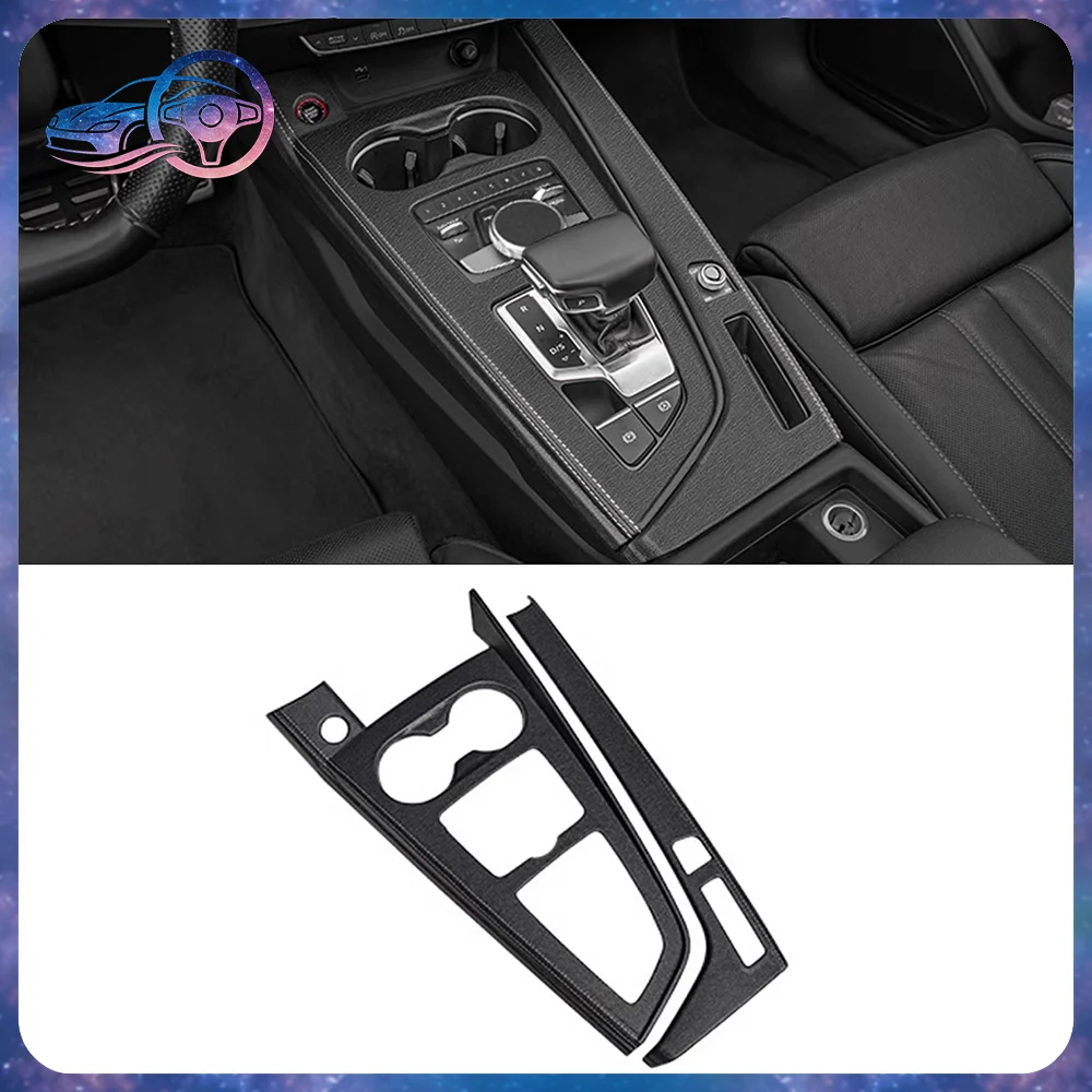 2PCS Set Microfiber Leather Gear Shift Panel Side Frame For Audi A4L 2020-2025 Center Console Cover Trim Set