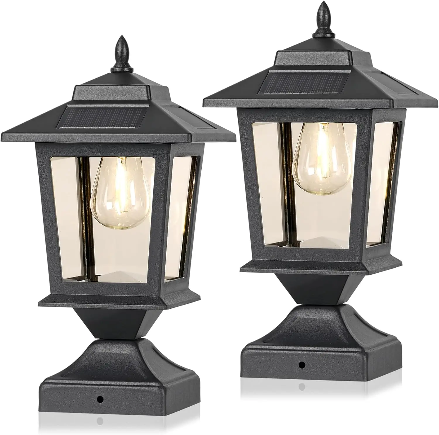 

Solar Post Cap Lights,Waterproof Outdoor Light for 4x4 Wooden Posts, Solar Lights with Glass Shade for Deck Fence Patio Post