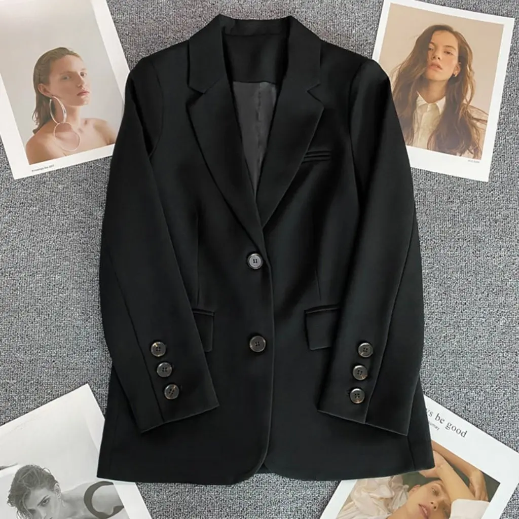 

Women's Khaki Suit Jacket Casual Elegant High Waist Street Style Spring Autumn New