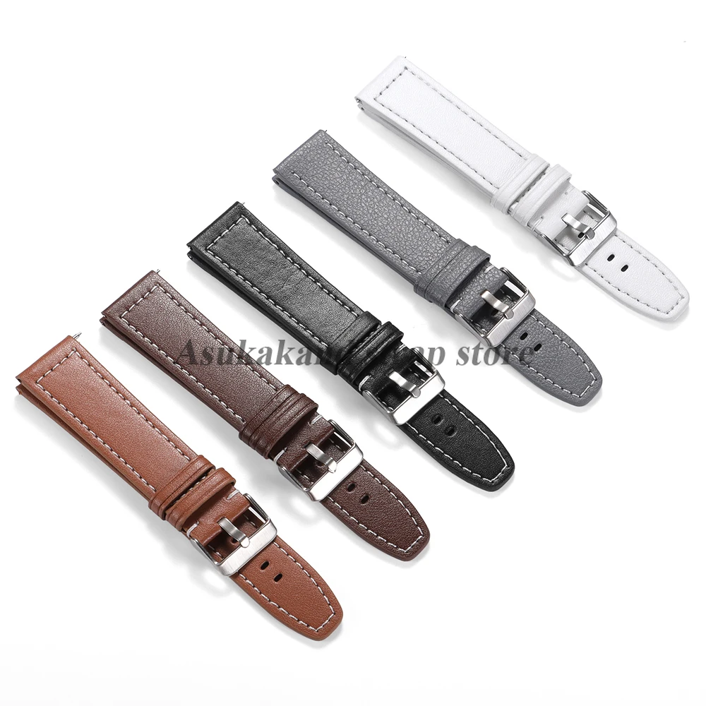 Коричневый кожаный ремешок для часов 20 мм 22 мм для Seiko для Omega, универсальный женский и мужской быстросъемный браслет из воловьей кожи