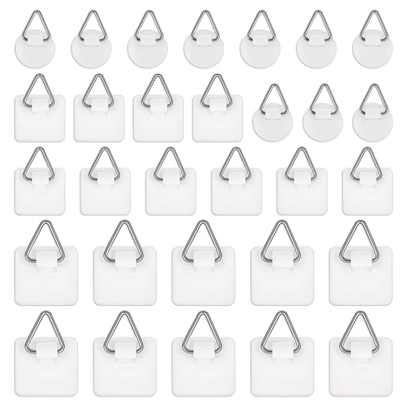

ABNO-30 Pack Клейкая вешалка для фотографий Крючки для подвешивания картин без гвоздей Клейкие настенные вешалки Липкие вешалки для картин