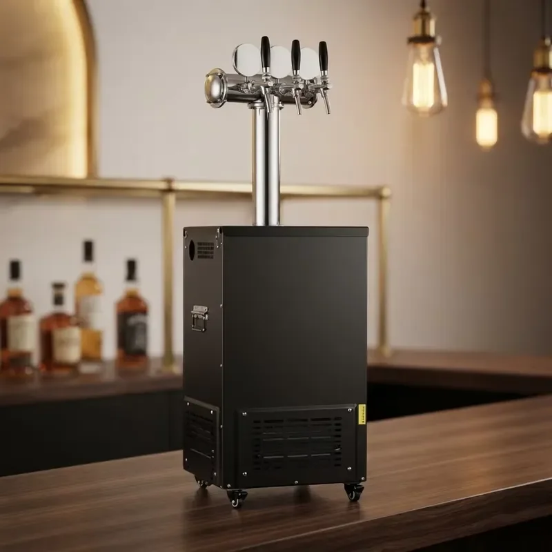 Commercial Vertical Beer Cooler Compact Column Draft System for Hotel Bar Restaurant Use Professional Beverage Dispenser Unit