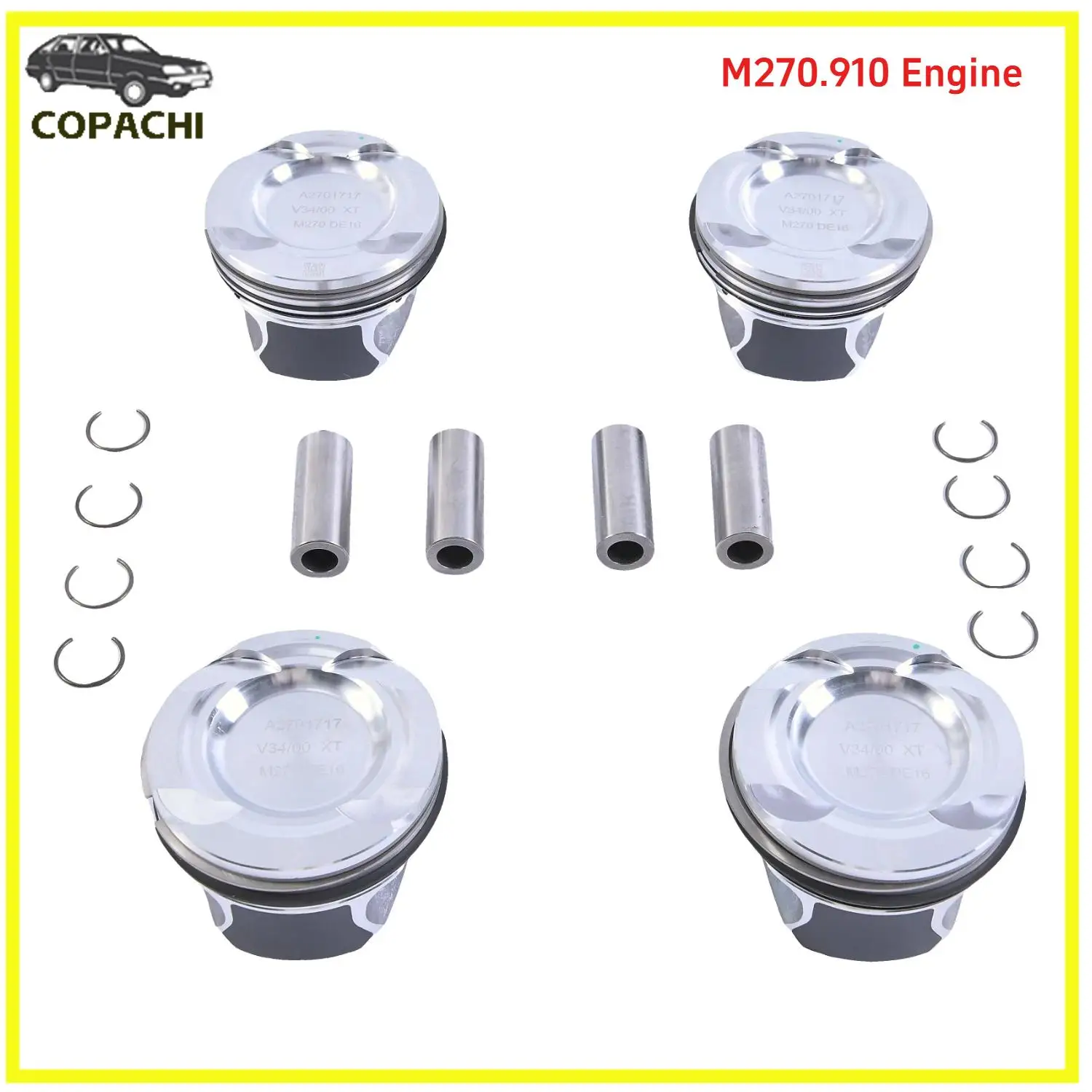 M270.910 Engine 4PCS Pistons&Rings Set Φ83mm KS For Mercedes-Benz A200 CLA200 GLA200 1.6T Car Accessories Replacement 2700301717