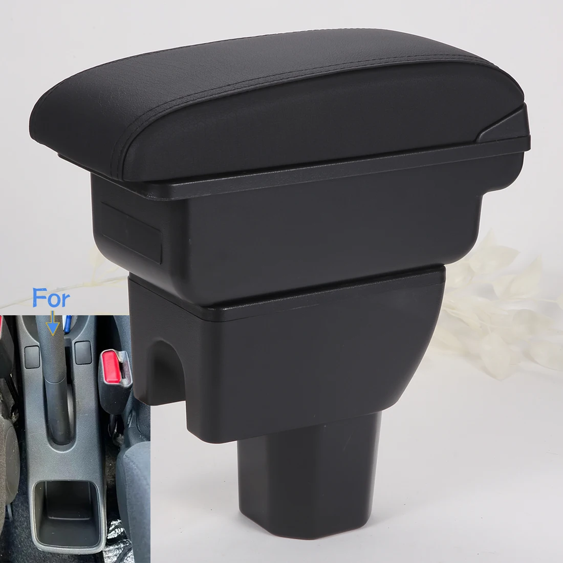 

For Suzuki Splash Armrest box Car Storage Box Arm Car Accessories Interior Details Retrofit parts PU Leather Easy Installation