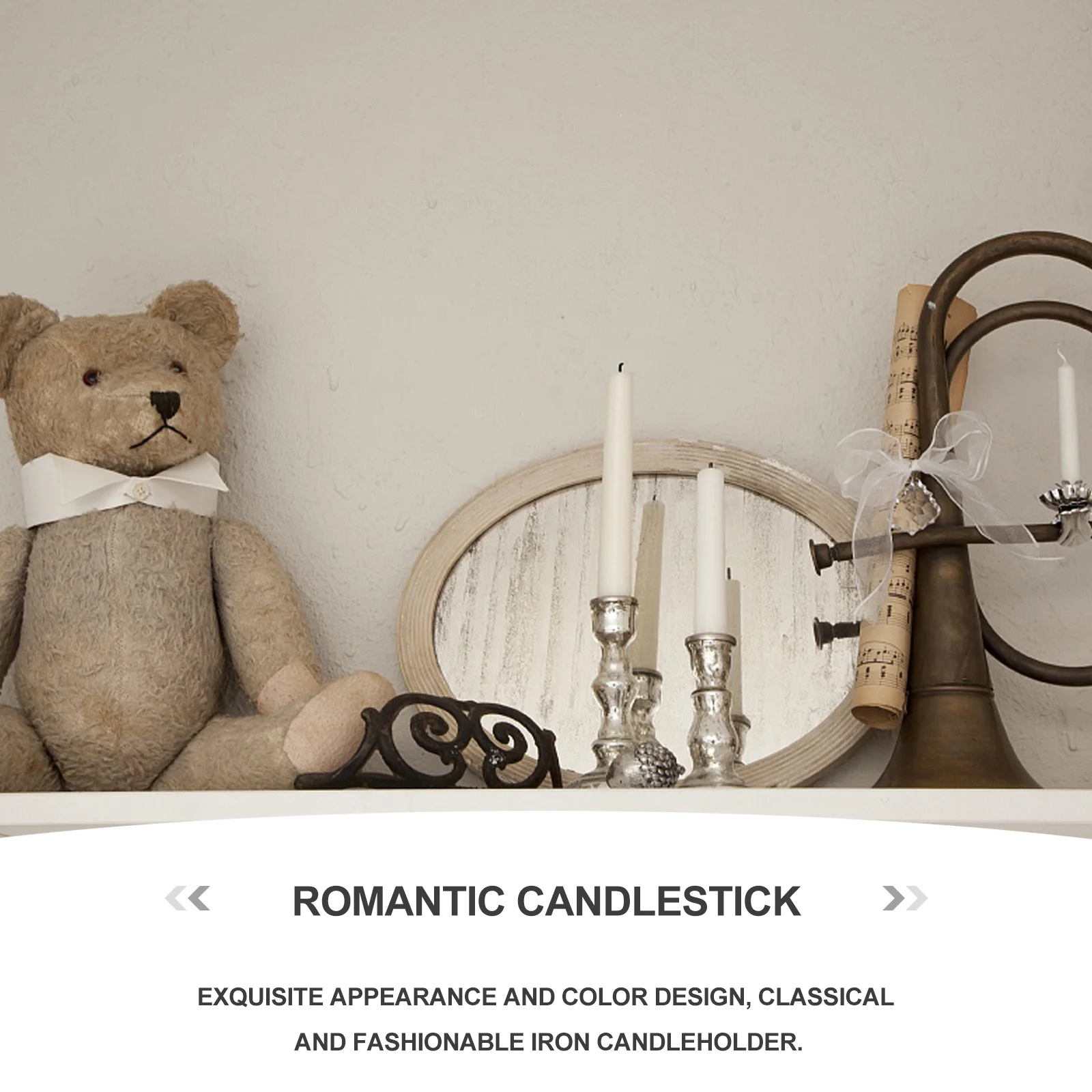 

Iron Candlestick Holder Decorative Single Head Stand for Wedding Banquet Gold Color Retro Home Decoration Piece