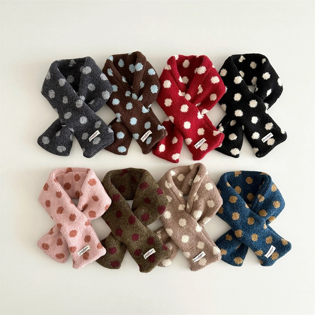 Kinder-Halstuch mit Niedlichen Punkten, Winter-Schal für Kleinkinder, 8 Farben, Warmer Winter-Schal für Kinder, Mädchen-Accessoires, Kinderschal – Detail 2