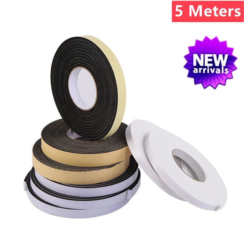 

5 Meters Self Adhesive Door Window Sealing Tape Door Window Dustproof Soundproof Sealing Strip Cabinet Door Anti Collision Strip