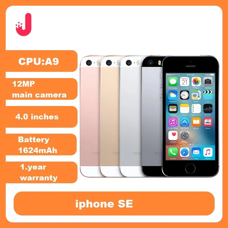 هاتف Apple iPhone SE 2GB RAM الأصلي غير مقفول 16G/32G/64GB ROM هاتف محمول A9 iOS 9 ثنائي النواة 4G LTE 4.0 بوصة هاتف ذكي ببصمة الإصبع