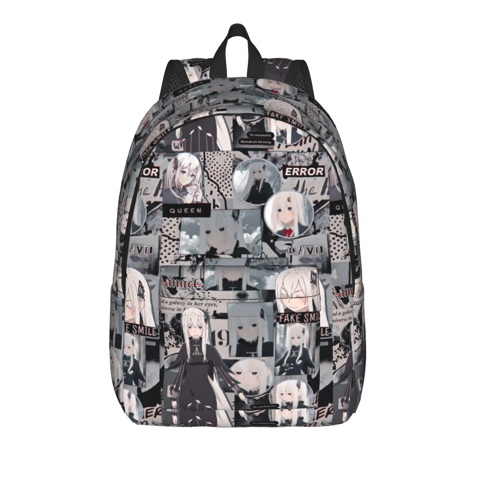 Fashion Re ZERO Anime Echidna Backpack  Mochilas Dual-Use High School Retro Washable Rucksack