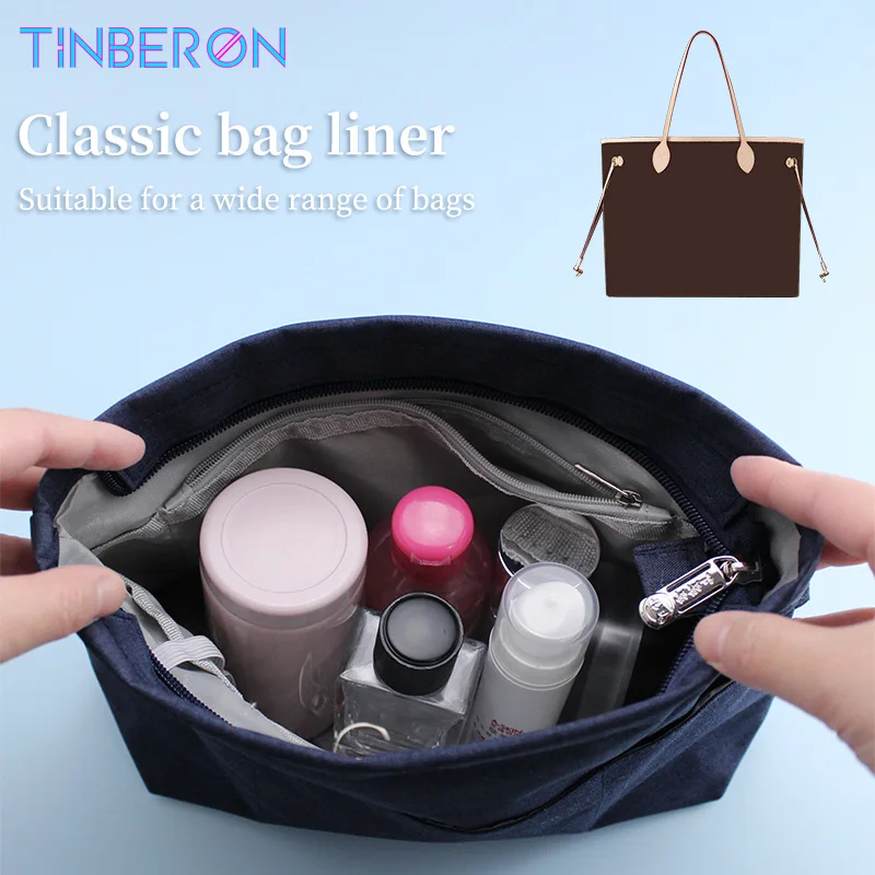 

TINBERON Oxford Cloth Cosmetic Make Up Bag Women's Tote Handbag Insert Organizer Large Capacity Travel Bags Organizer Bag Liner