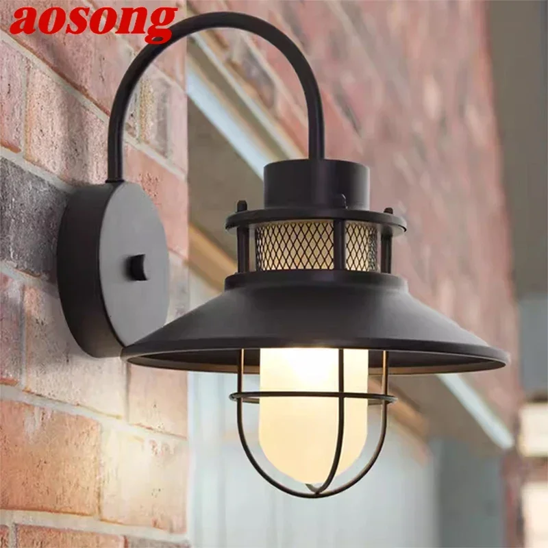 

AOSONG Contemporary LED Outdoor Wall Lamps Electric Simplicity Waterproof Balcony Hallway Courtyard Villa Gate Hotel