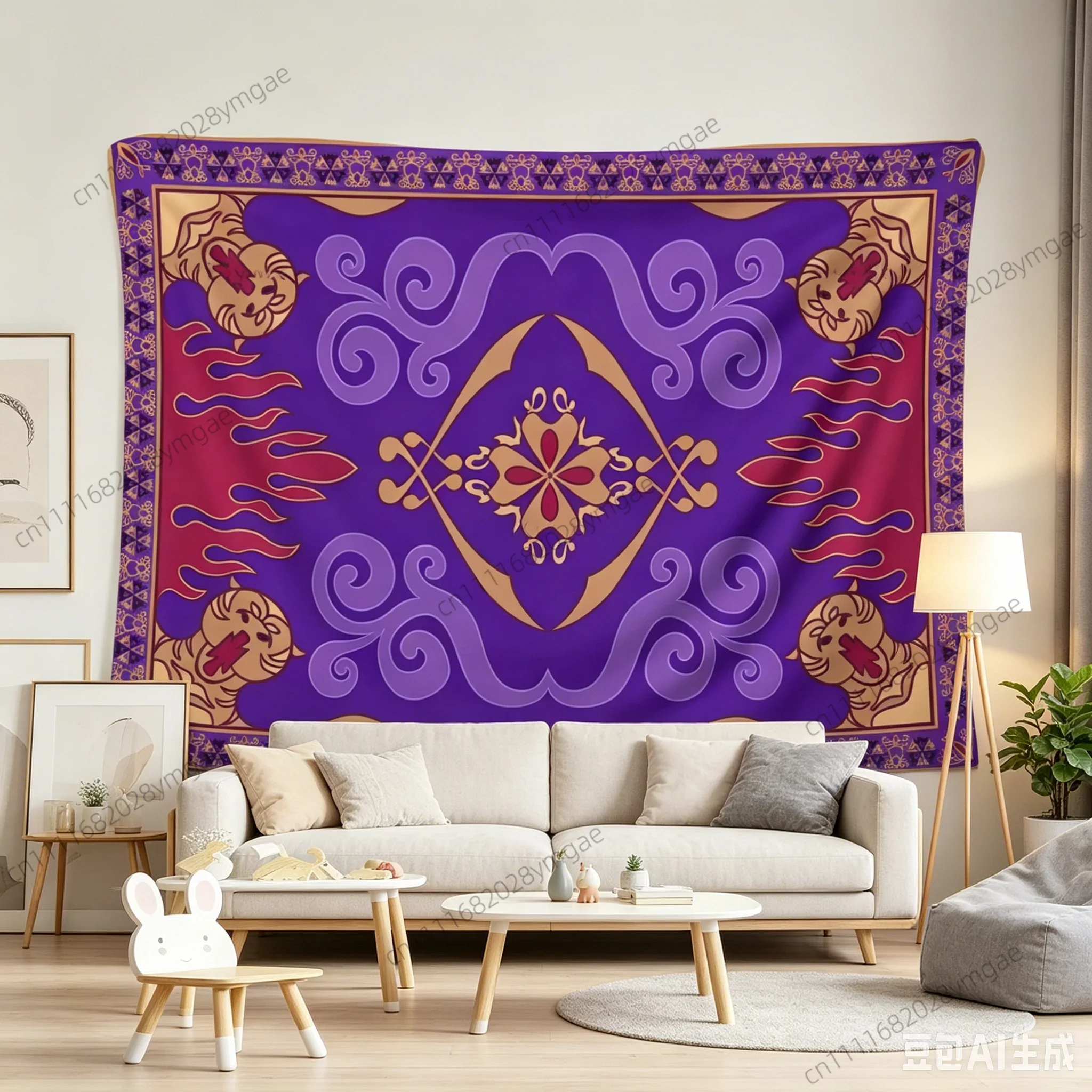 Aesthetic Bohemian Tapestry Magic Rug Wall Art Banner Flags Aladdin Magic Carpet Arabian Nights Tapestry Exotic Background Cloth