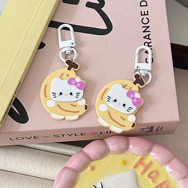 Cute Cartoon Fruit Banana Sanrio Hello Kitty Acrylic Pendant Keychain Backpack Decoration Car Pendant Jewelry Accessories Gifts