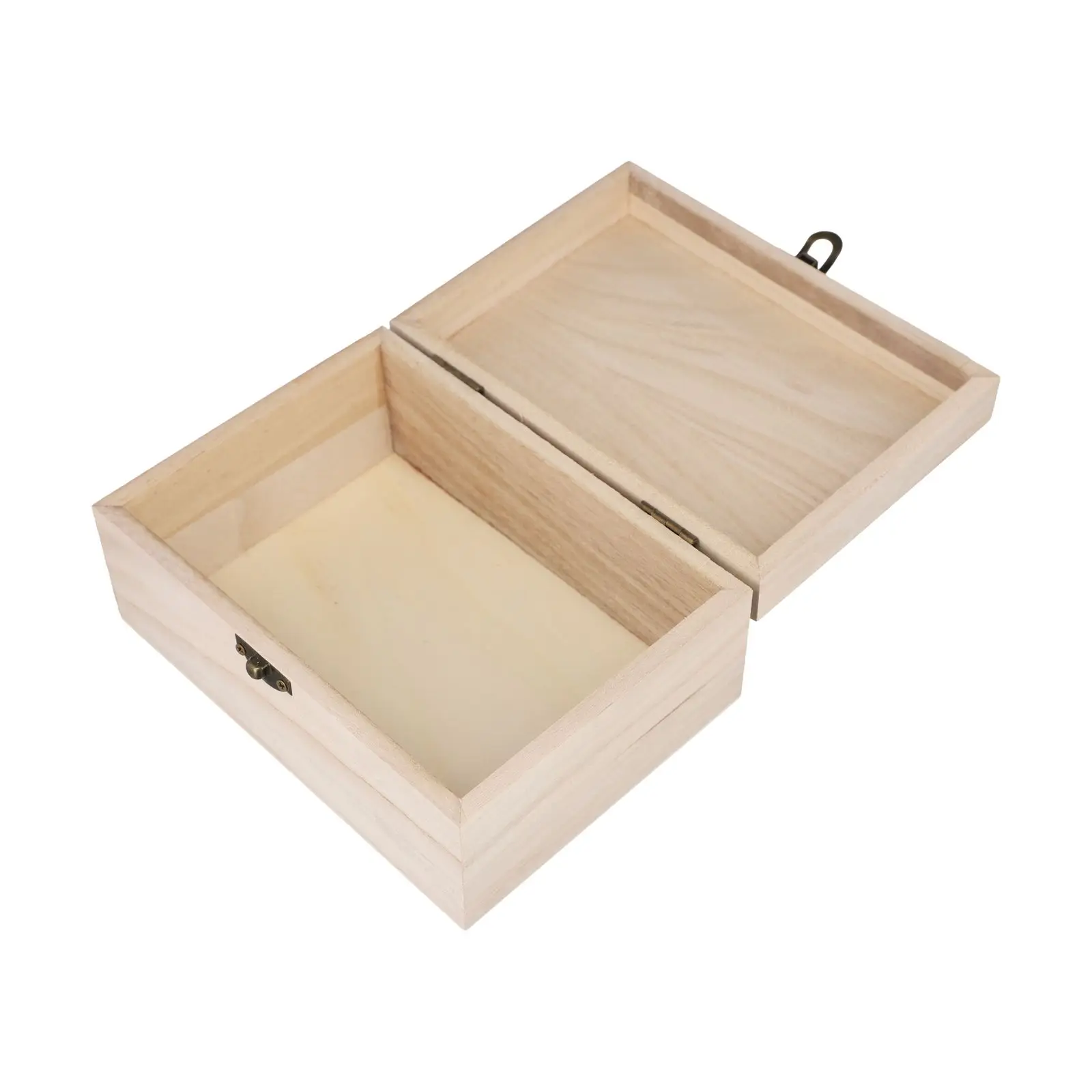 3/1pcs Wood Box Wooden Square Hinged Storage Boxes Craft Gift Box Handmade Case Box Storage Organization Wooden box