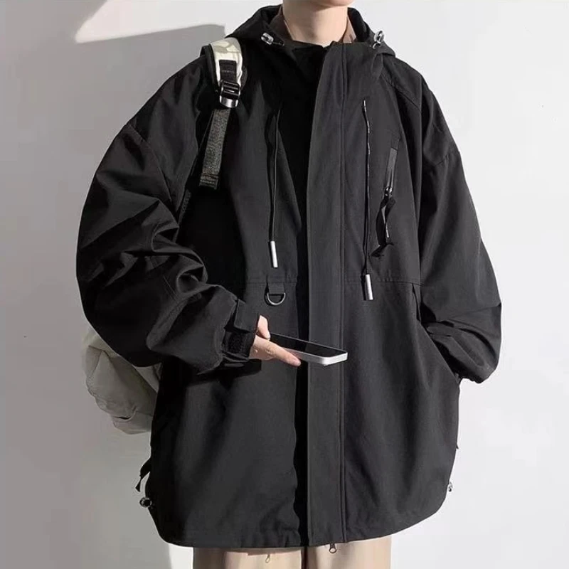 

​ Осень-зима 2025 года, уличная ветровка, водонепроницаемая спортивная ветровка свободного покроя с капюшоном, универсальная для пеших прогулок, путешествий ​