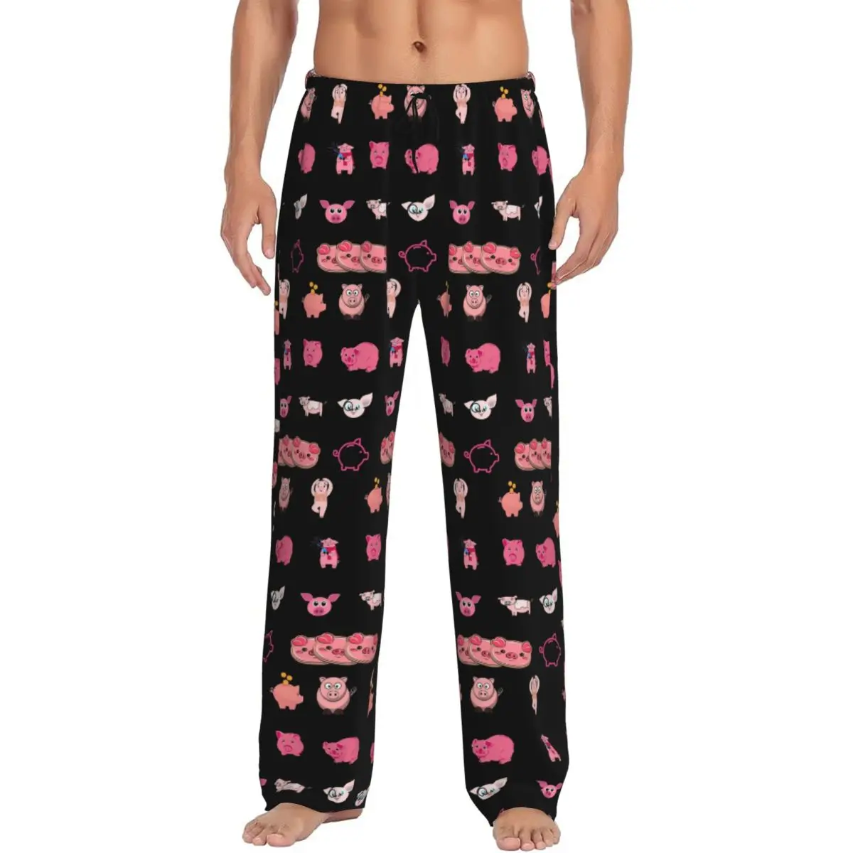 

Изготовленный на заказ набор наклеек на день национальной свиньи, пижамные штаны, мужская одежда для сна, штаны для сна с карманами