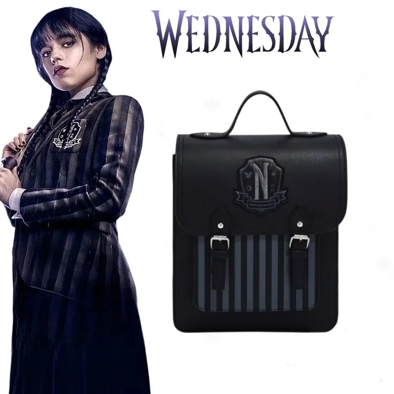 

Wednesday Addams Cosplay Gothic Backpack Student Retro Handbags Nevermore Academy School Bags For Fans Gift