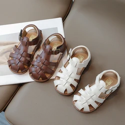 Toddler Sandals 2024 Summer Baby Beach Shoes Newborn First Walkers Infant Sandals Baby Boy Girl Sport Close-toed Sandals 16-30