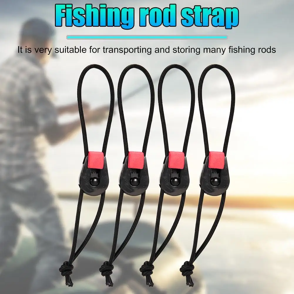 1/4pcs 18cm Fishing Rod Tie Strap Elastic Fishing Pole Band Bungee Leash Fish Accessories for Fisherman Fish Tool