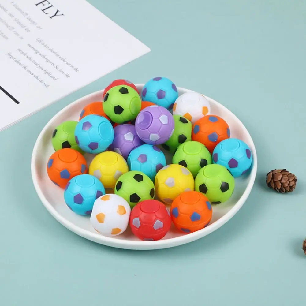 10PCS Mini Soccer Fidget Spinners Favors Funny Jumping Bouncy Balls Rotatable Color Soccer Ball Classroom Prize