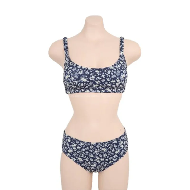 Roupa de banho feminina 2024 biquíni feminino impresso banho sem costas sexy tankini duas peças maiô primavera quente M-XL