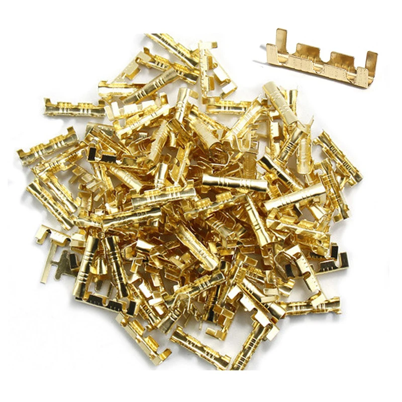 30/100pcs 453u Type 0.3-1.5mm2 Terminal Connector Dual Interface Terminal Electronic High Precision Yellow Copper
