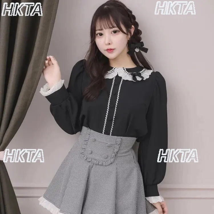 

Original Japanese-style Doll Collar Long-sleeve Shirt 2026 Spring New Style Loose Casual White Blouse Top Girls Lolita Camisas