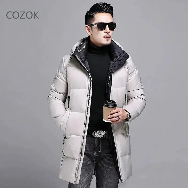 Warme Winter Donsjassen Herenjack 2025 Lange Designerkleding Luxe 90 Procent Ganzenvulling Casual Windbrea Met Capuchon