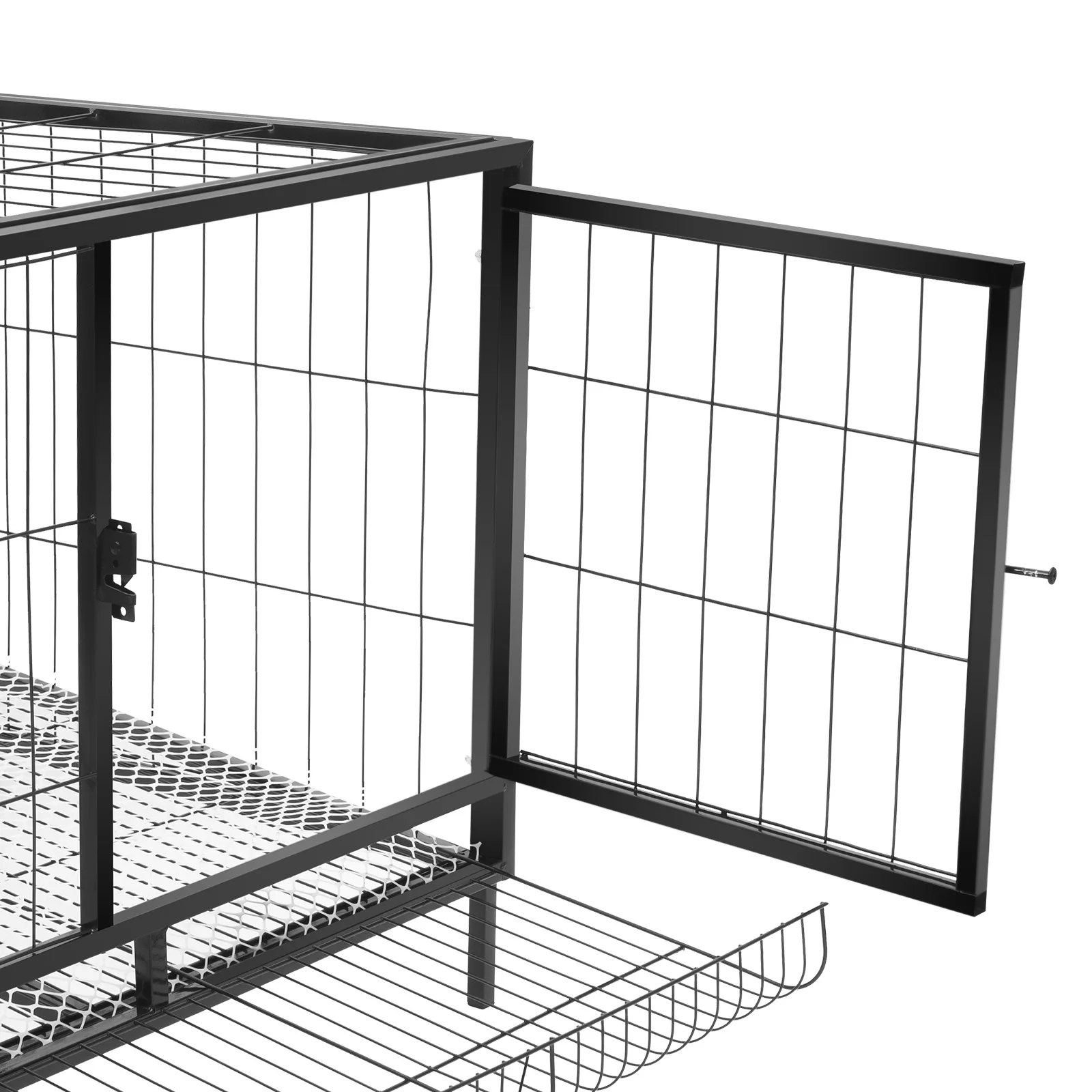 Black Large Chicken Coop for 10 Hens with Automatic Egg Collection, Indoor Outdoor Wooden Aviary Hen House with Nesting Boxes & Waterproof Roof, Easy Clean Tray for Backyard Poultry Chicken Farm