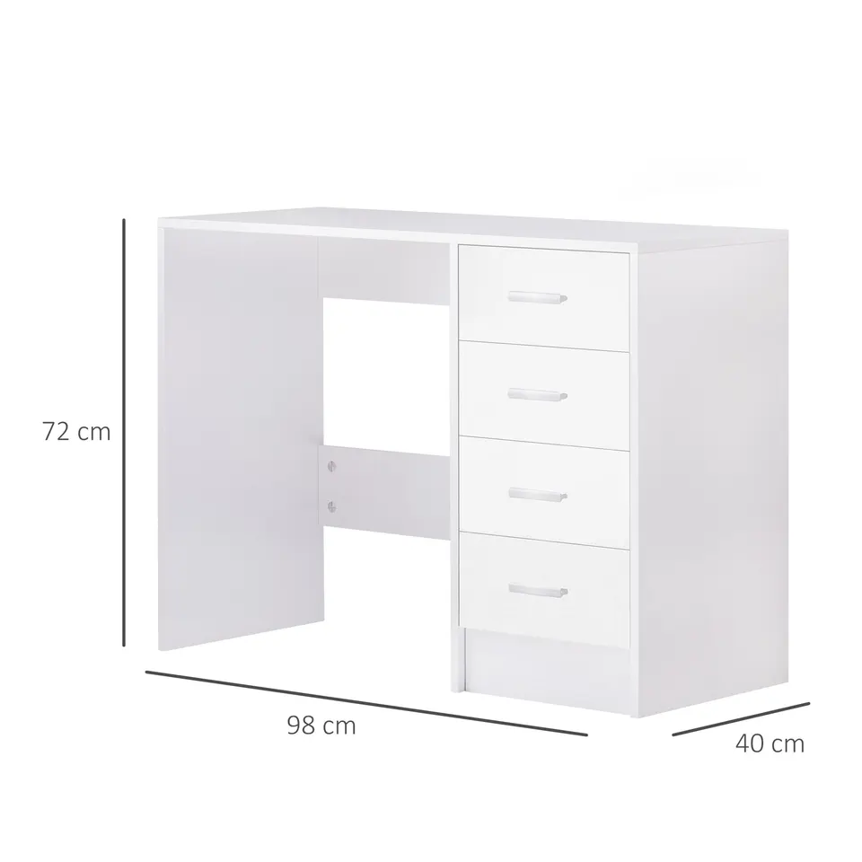 Modern High Gloss Computer Writing Desk with Drawers
