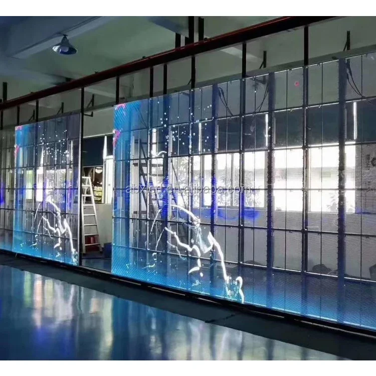 Botai 1000x1000mm หน้าจอฟิล์มใสแบบครอปติดกาว LED ความสูงและความกว้างโปร่งใส