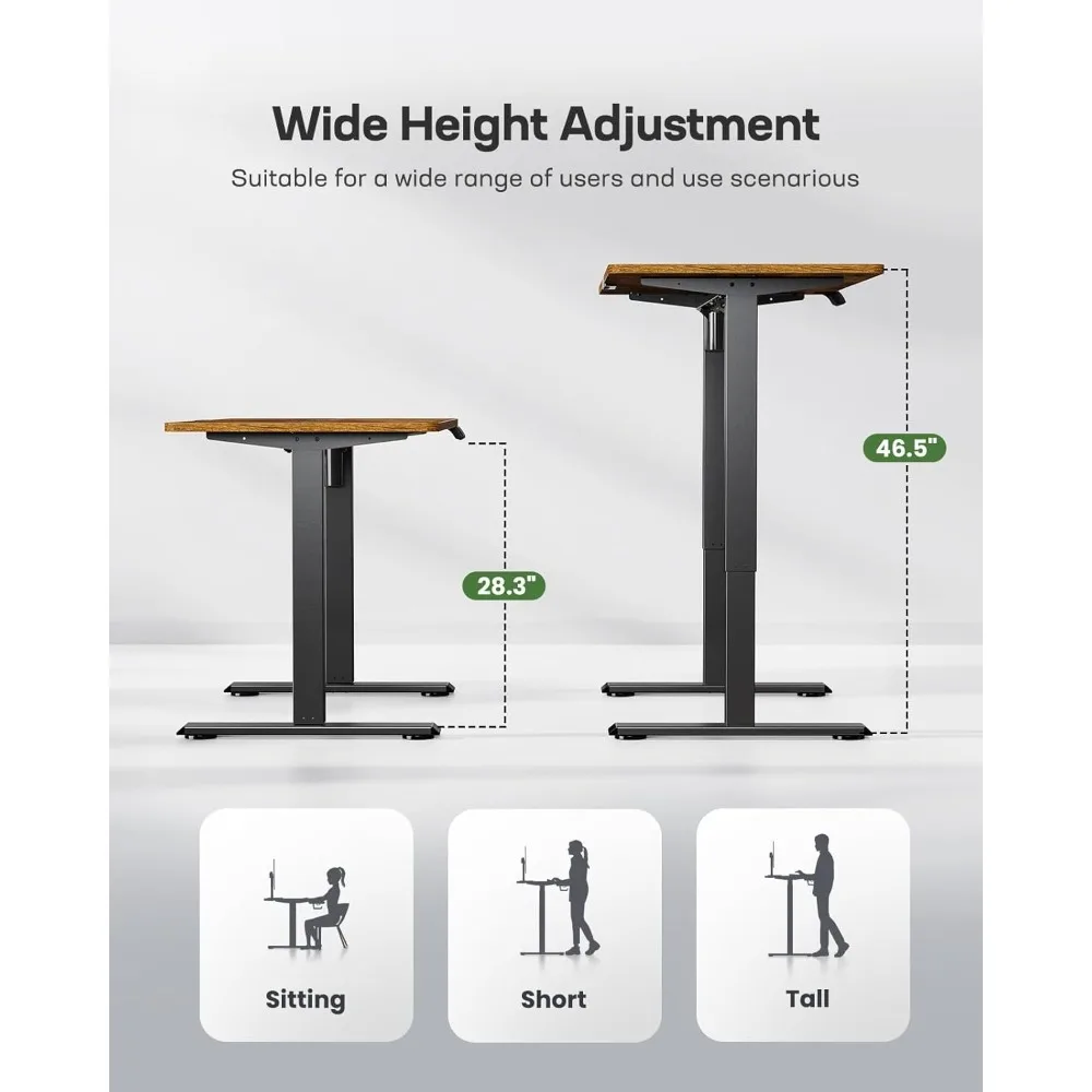 Electric Adjustable Height Desk, 48x24 Standing Computer Desk with 4 Memory Positions