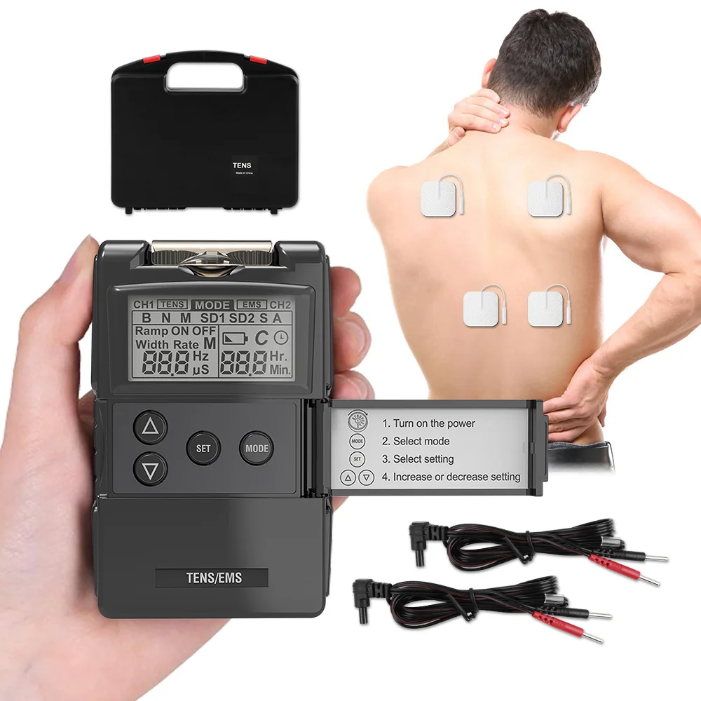 Tens Massager Ems Muscle Stimulator Acupuncture Electrical Pads Pulse Low Frequency Physiotherapy Slimming Machine Health Care