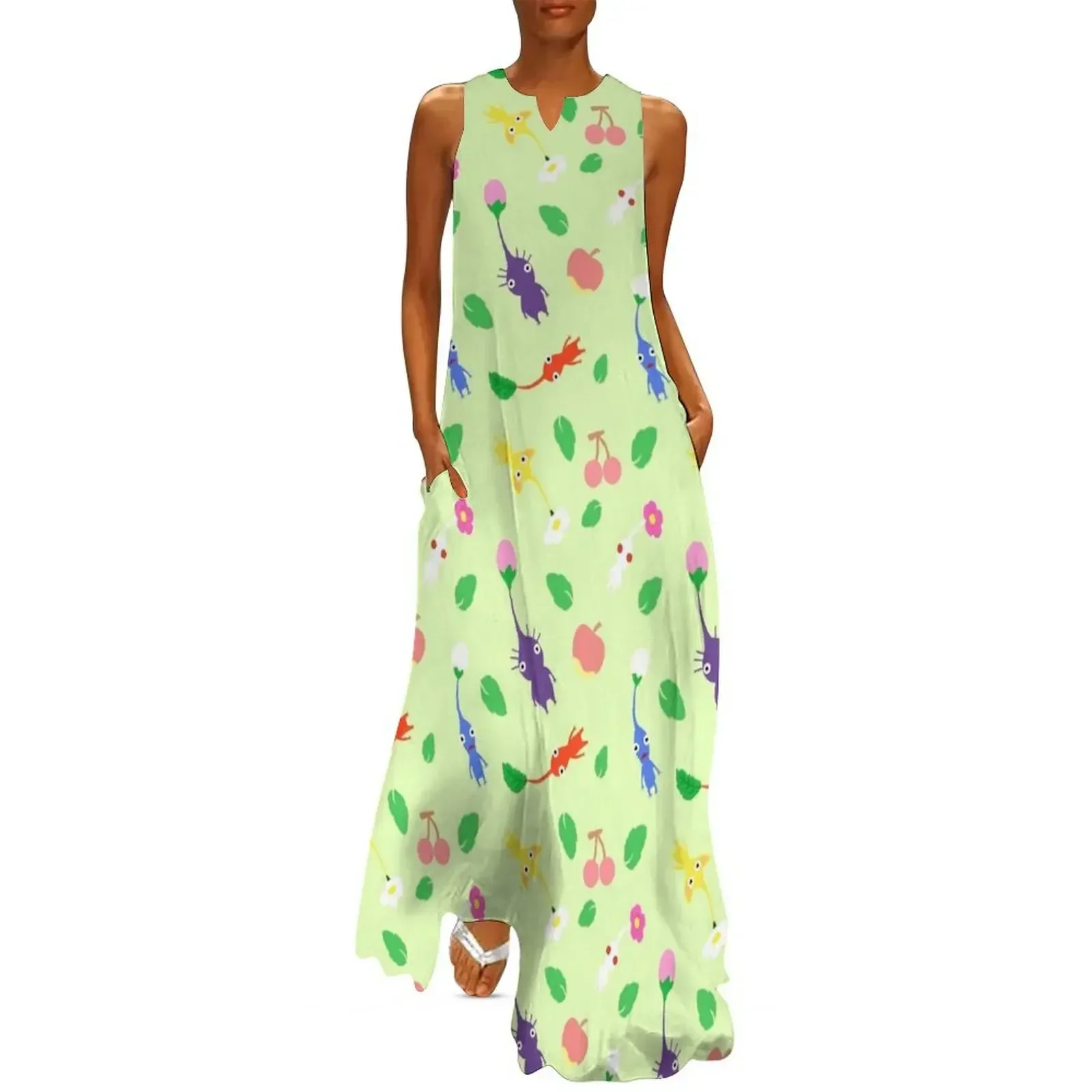 

cute pikmin pattern Long Dress Party dresses for women Clothing Female clothing Long dress woman Dress