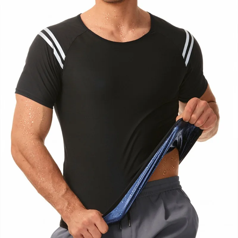 Reflective Sweat Accelerating Men Fitness Short Sleeve Shirt Lightweight Inner Lining Running Gym Workout Top High Intensity