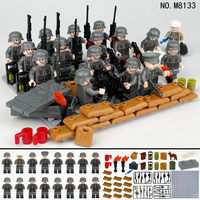 M8133 German soldiers, medical soldiers, children assembled building blocks, toys, artillery pieces and stretchers