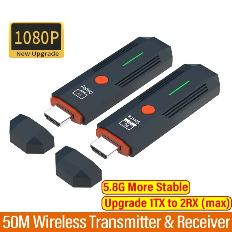 

1080P HDMI-совместимый беспроводной передатчик-приемник 50 м видео ТВ-стик удлинитель дисплея для камеры, ноутбука, ПК к телевизору