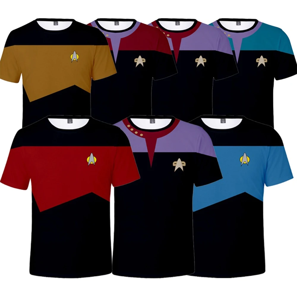 مراوح بين النجوم طباعة ثلاثية الأبعاد بسيطة وشخصية بأكمام قصيرة ، أزياء غير رسمية ، صيف ، إبداعي #1