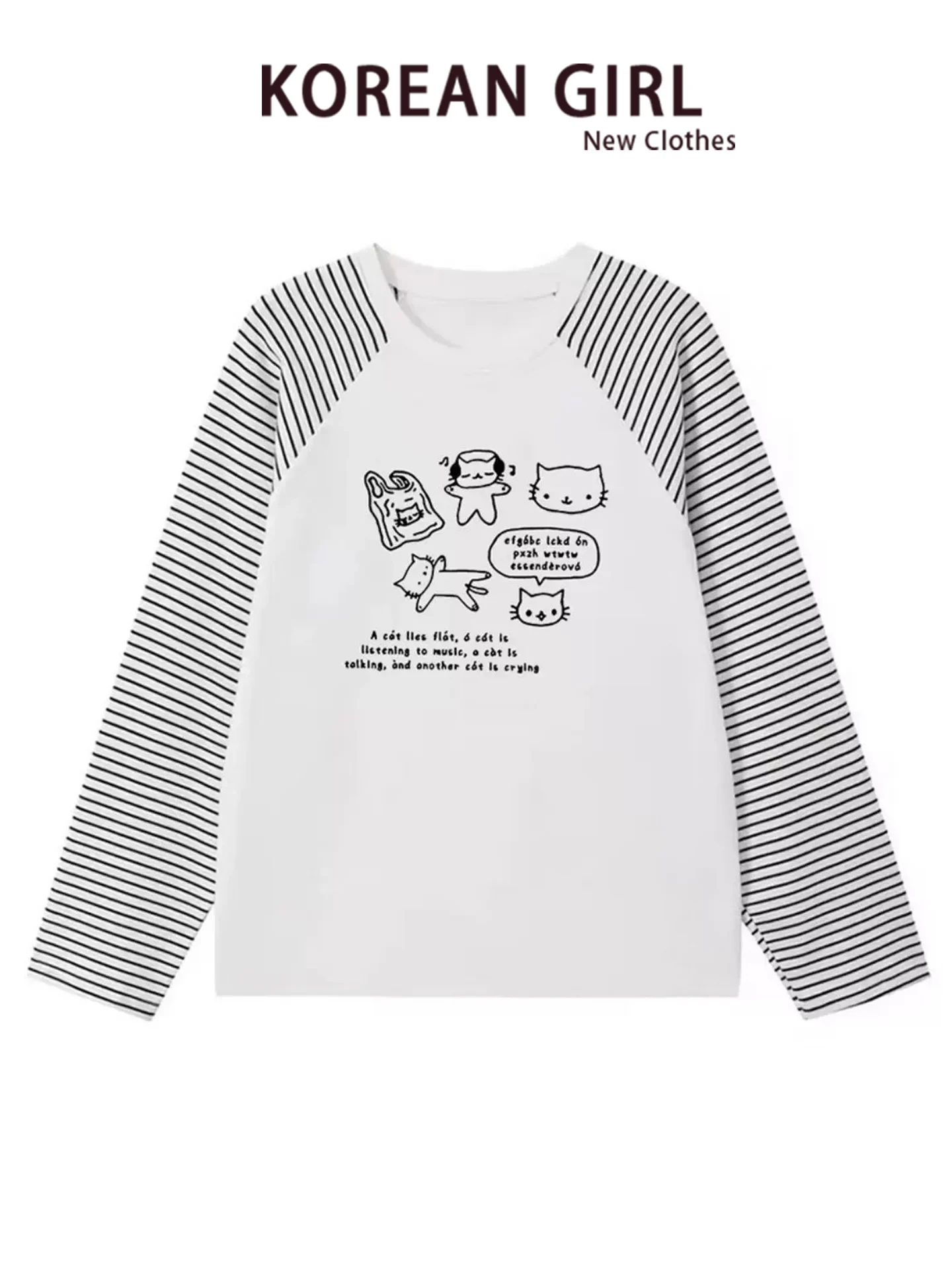 Slimming Effect American Retro Striped Long Sleeve Women's T-shirt Loose Fit Base Shirt Top for Autumn Casual Style Universal...