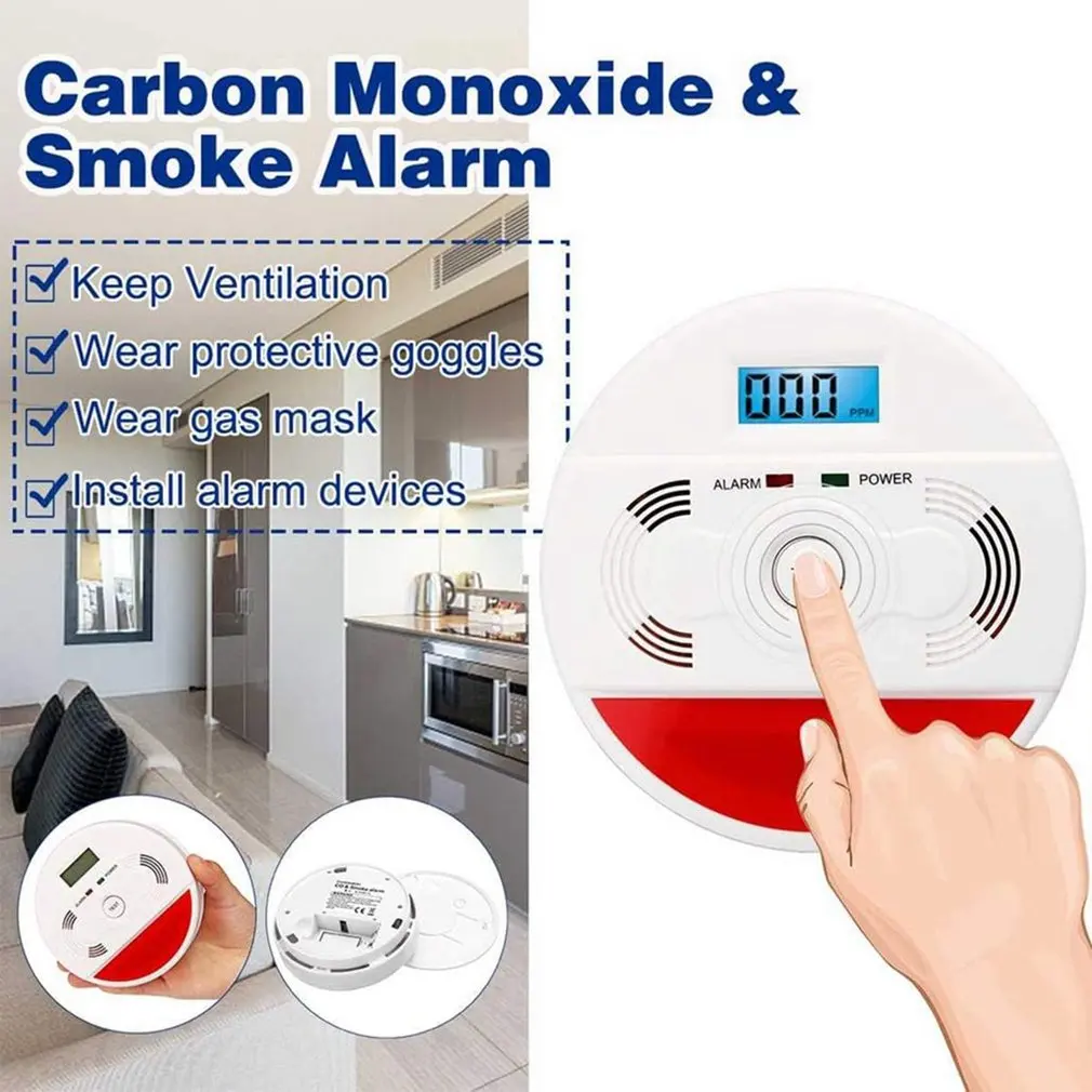 Smart Smoke Detector CO Sensor Alarm Fire Carbon Monoxide Smoke Detector Wifi Fire Protection Home Security Alarm CO Detector